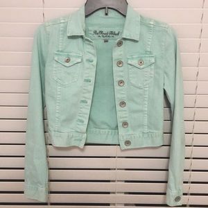 teal jean jacket